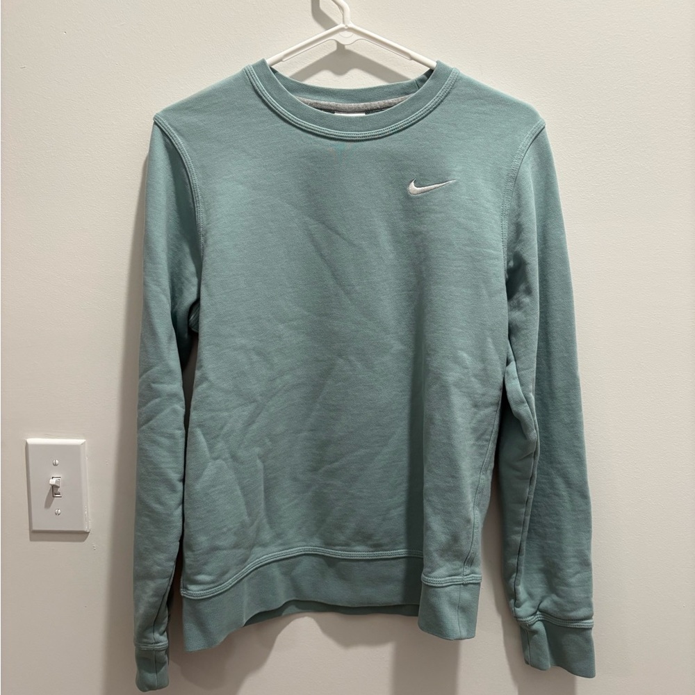 Nike Light Mint Green Crewneck Sweatshirt with Black Logo